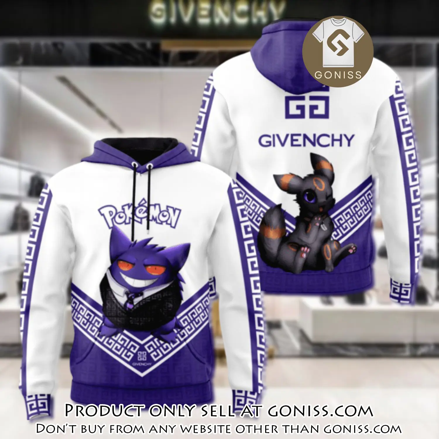 Givenchy pokemon unisex hoodie luxury brand gifts  jh2069 gn0033899